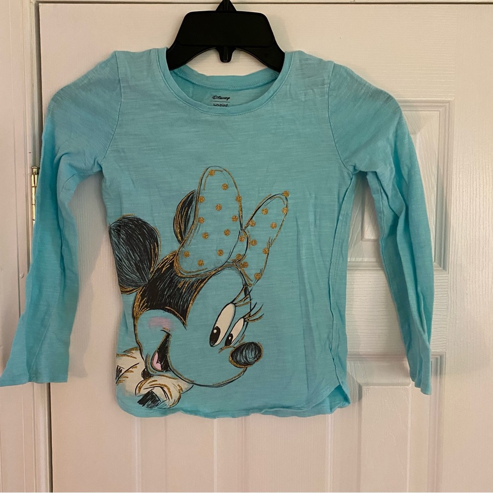 Disney Jumping Beans Minnie Mouse Blue Long Sleeve Shirt Size Girls 6